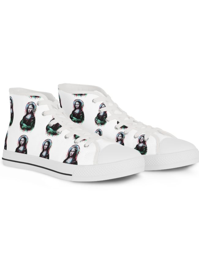 Stylish High Top Sneakers with Unique Design, Casual Footwear, Trendy High Tops, Express Your Style, Gift for Fashion Lovers