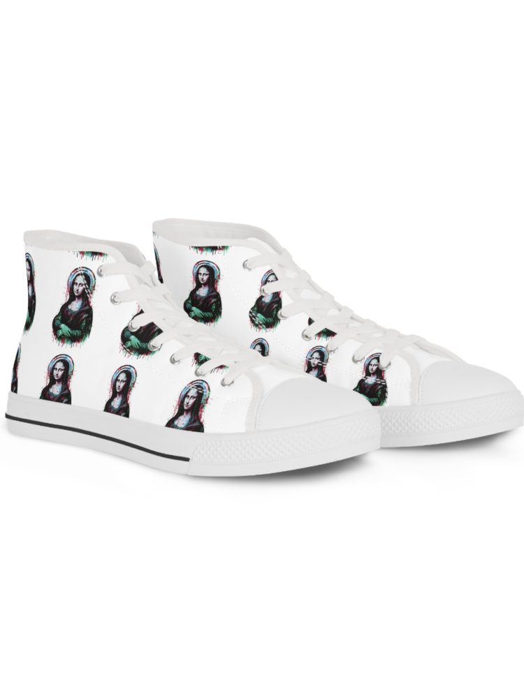Stylish High Top Sneakers with Unique Design, Casual Footwear, Trendy High Tops, Express Your Style, Gift for Fashion Lovers
