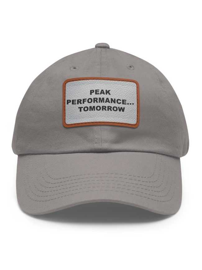 Peak Performance Dad Hat | Casual Cap with Leather Patch | Stylish Gift for Dads, Sports Enthusiasts, Outdoor Lovers, Birthday, Father's Day