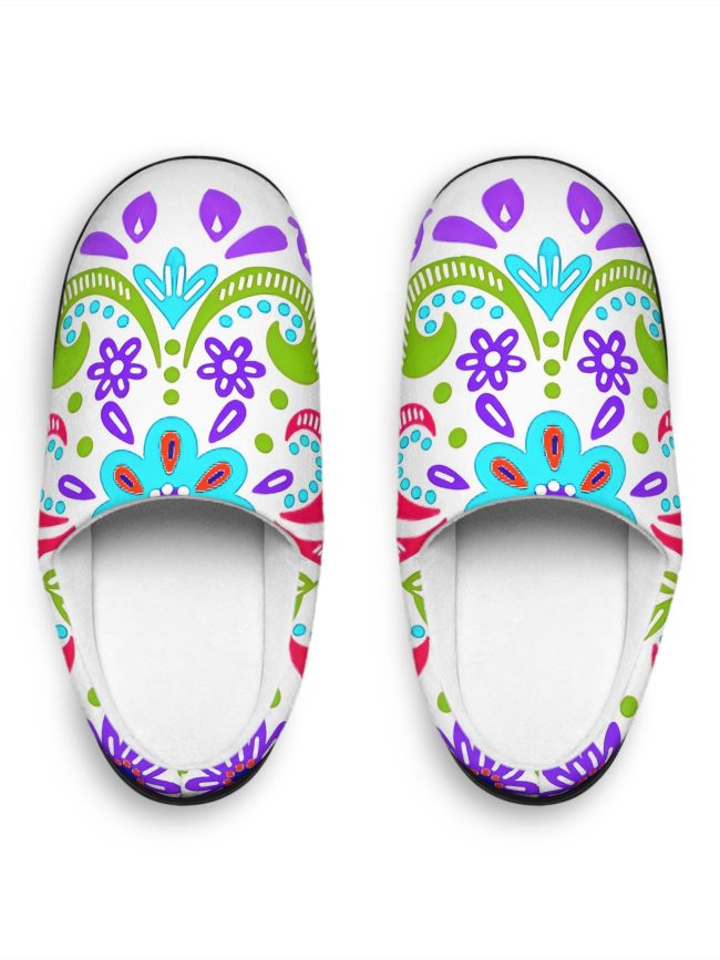 Colorful Floral Women's Indoor Slippers - Cozy Home Footwear