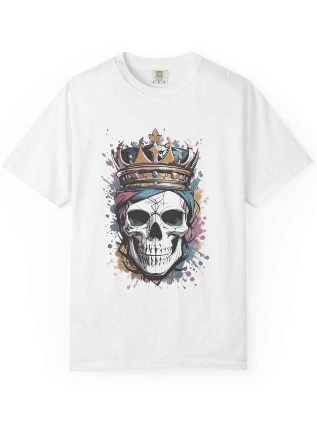 Colorful Skull Crown T-Shirt | Goth Fashion, Unisex Tee, Festival Wear, Unique Gifts, Summer Style