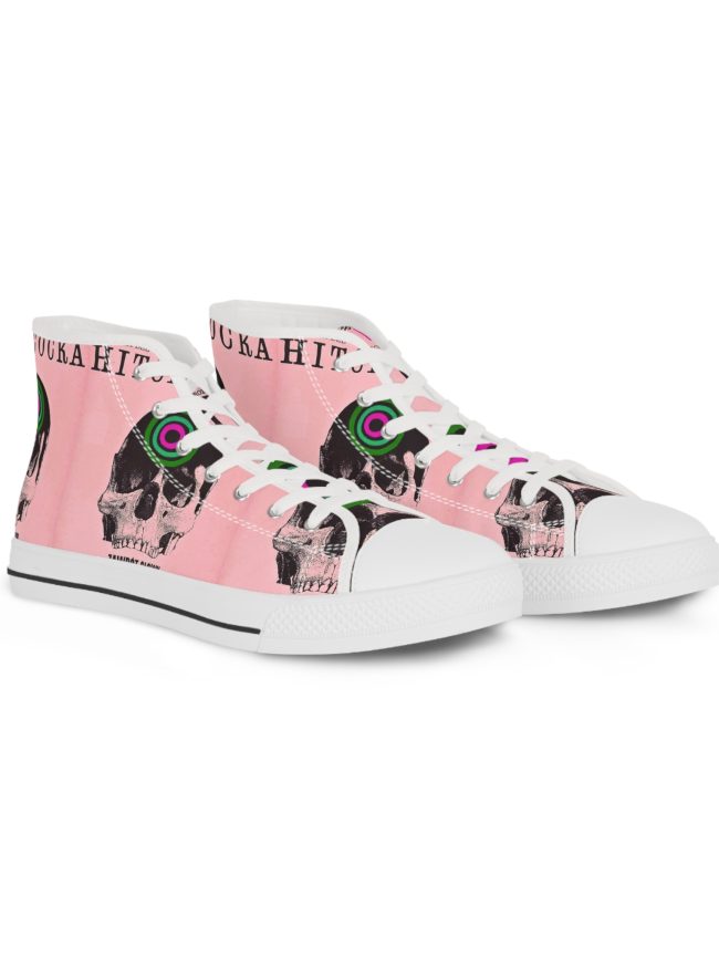 Men's High Top Sneakers with Unique Skull Design, Stylish Footwear, Casual Shoes, Trendy Sneakers, Unique Gifts for Him