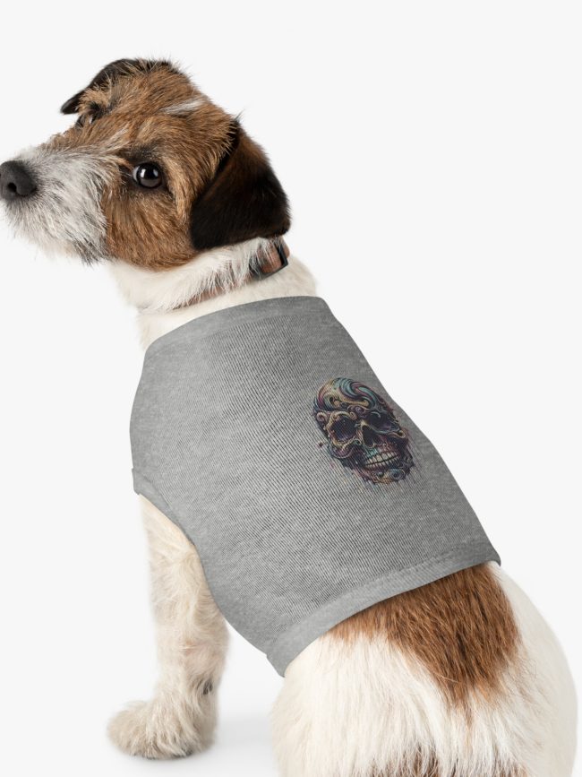Stylish Pet Tank Top - Skull Design, Dog Apparel, Cat Clothing, Alternative Pet Fashion, Pet Costumes, Unique Pet Gifts