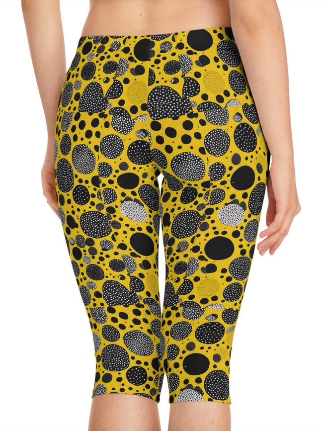 Chic Women's Capri Leggings - Bold Polka Dot Print, Activewear, Summer Outfits, Yoga Pants, Casual Wear