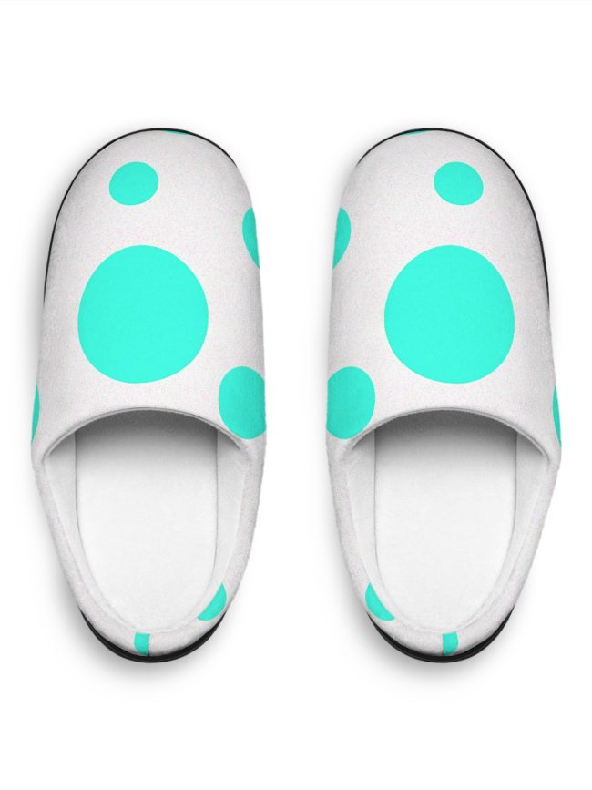 Cozy Women's Indoor Slippers with Aqua Dots