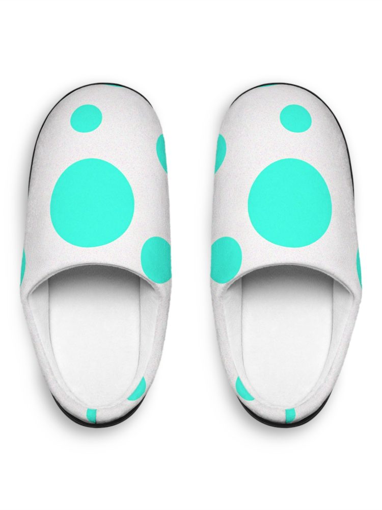 Cozy Women's Indoor Slippers with Aqua Dots