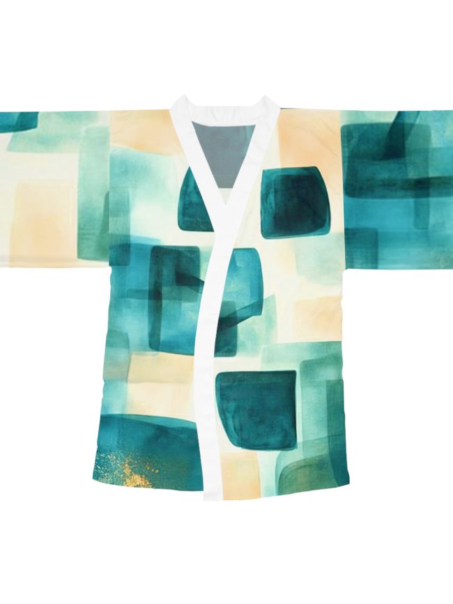 Chic Long Sleeve Kimono Robe, Stylish Loungewear, Unique Gift, Relaxation Wear, Home Spa Attire, Versatile Fashion Statement