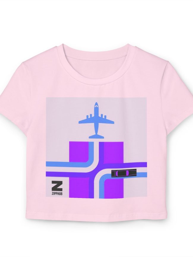 Aviator Vibes Women's Baby Tee - Travel Inspired Graphic Tee, Cute Crop Top, Airplane Print Shirt, Perfect Gift for Wanderlust Lovers