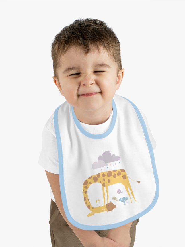 Baby Contrast Trim Jersey Bib