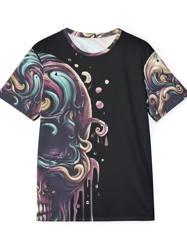 T-shirt  Men's  Sports Jersey - Edgy Skull Design - Perfect for Gamers, Festivals, Halloween - Unique Graphic Tee, Casual Wear, Gift Idea