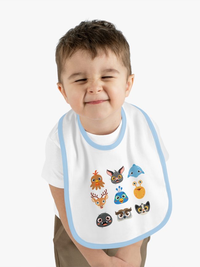 Baby Contrast Trim Jersey Bib