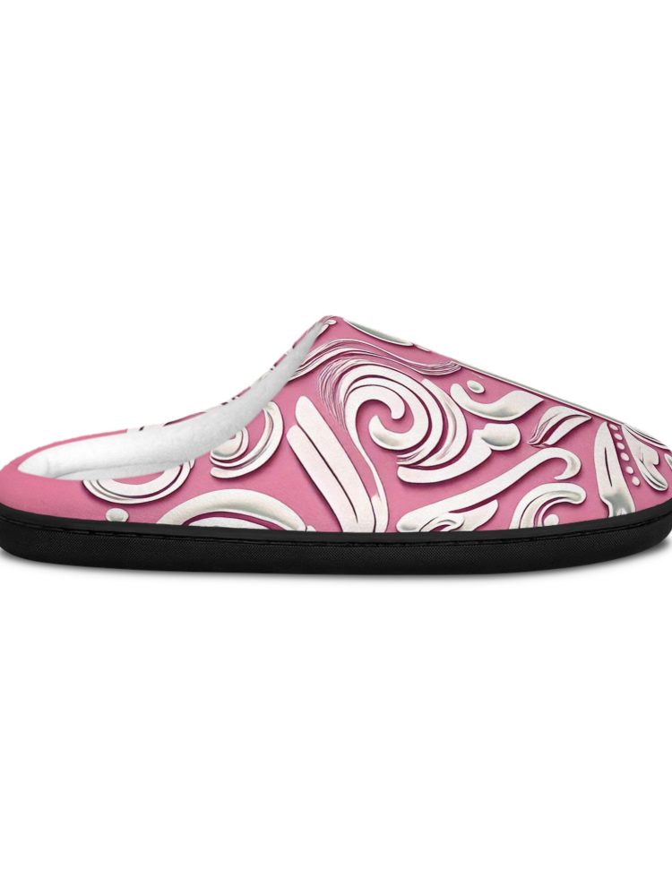 Elegant Floral Women's Indoor Slippers - Cozy Comfort for Home