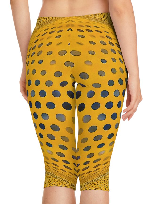 Vibrant Dot Print Women's Capri Leggings, Yoga Pants, Workout Gear, Casual Wear, Festival Attire, Summer Essentials