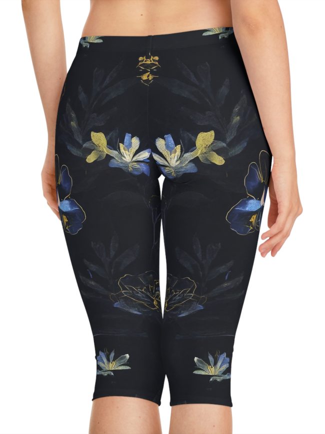 Floral Women's Capri Leggings - Comfortable, Stylish Activewear for Yoga, Gym, Casual Outings, Spring Fashion, Gift for Her