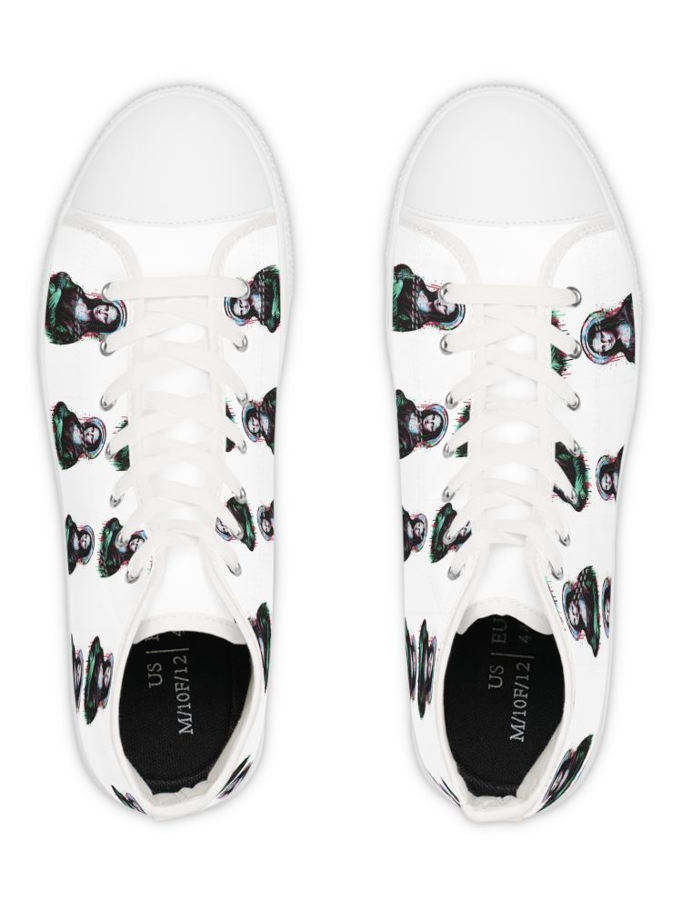 Stylish High Top Sneakers with Unique Design, Casual Footwear, Trendy High Tops, Express Your Style, Gift for Fashion Lovers