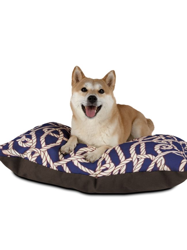 Nautical Rope Print Pet Bed - Cozy and Stylish Dog/Cat Cushion for Home Decor