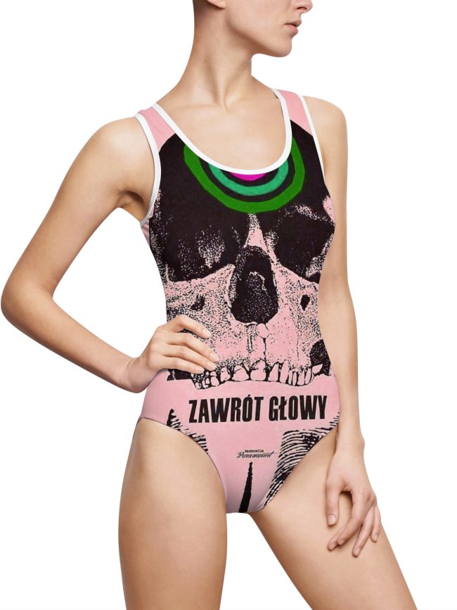 Edgy Skull Art Women's One-Piece Swimsuit, Beachwear, Summer Fashion, Pool Party, Festival Attire, Vacation Swimwear