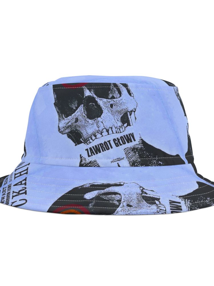 Edgy Skull Print Bucket Hat | Unique AOP Summer Accessory, Streetwear Hat, Festival Headwear, Unisex Bucket Hat, Goth Style Gear