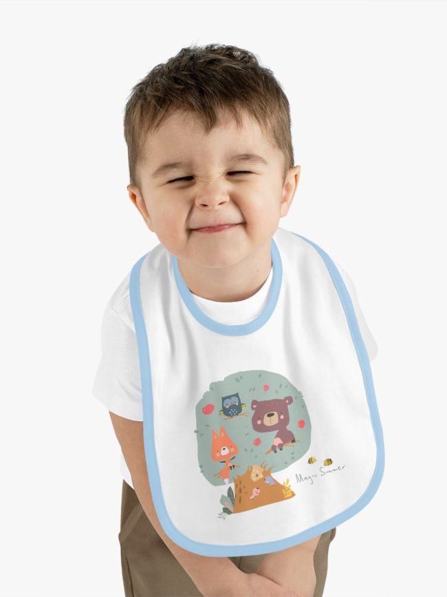 Baby Contrast Trim Jersey Bib