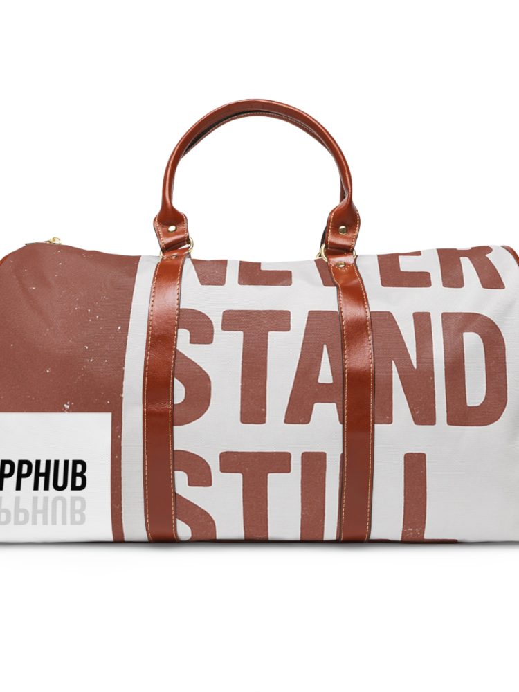 Motivational Waterproof Travel Bag - 'Never Stand Still' & 'Change Grow' Inspirational Design