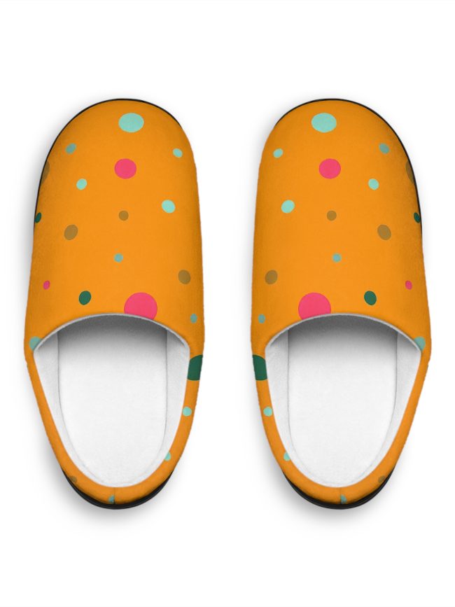 Colorful Dot Women's Indoor Slippers – Cozy & Fun House Shoes
