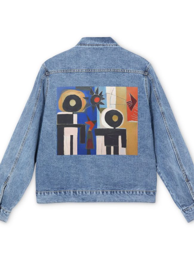 Stylish Unisex Denim Jacket with Artistic Back Design, Casual Wear, Bedazzled Fashion, Summer Outfits, Unique Gift Idea