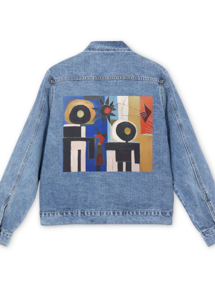 Stylish Unisex Denim Jacket with Artistic Back Design, Casual Wear, Bedazzled Fashion, Summer Outfits, Unique Gift Idea