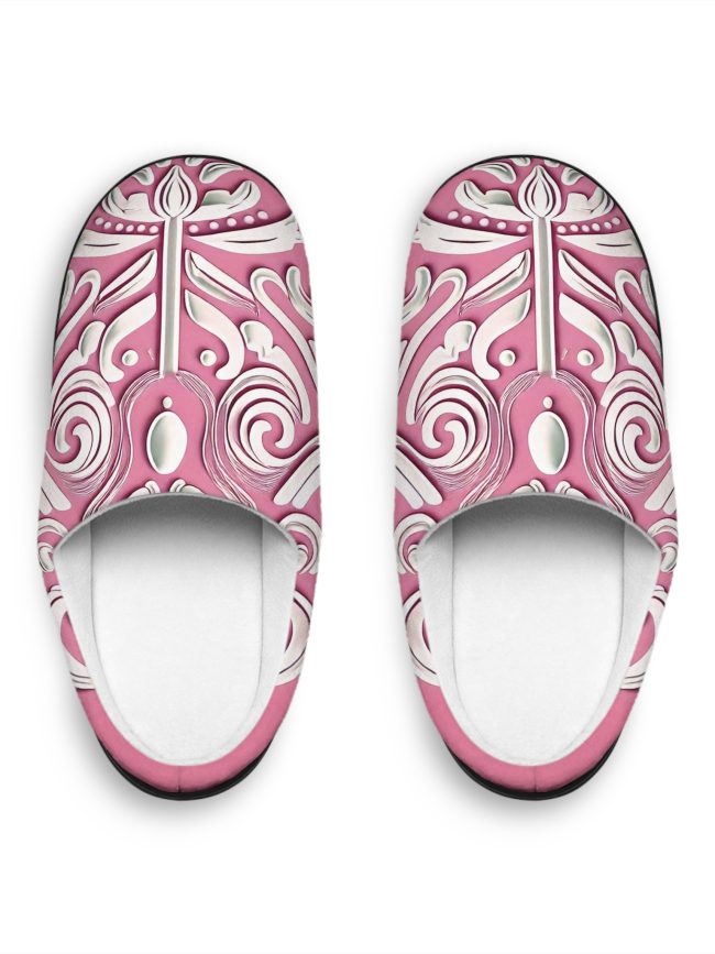 Elegant Floral Women's Indoor Slippers - Cozy Comfort for Home