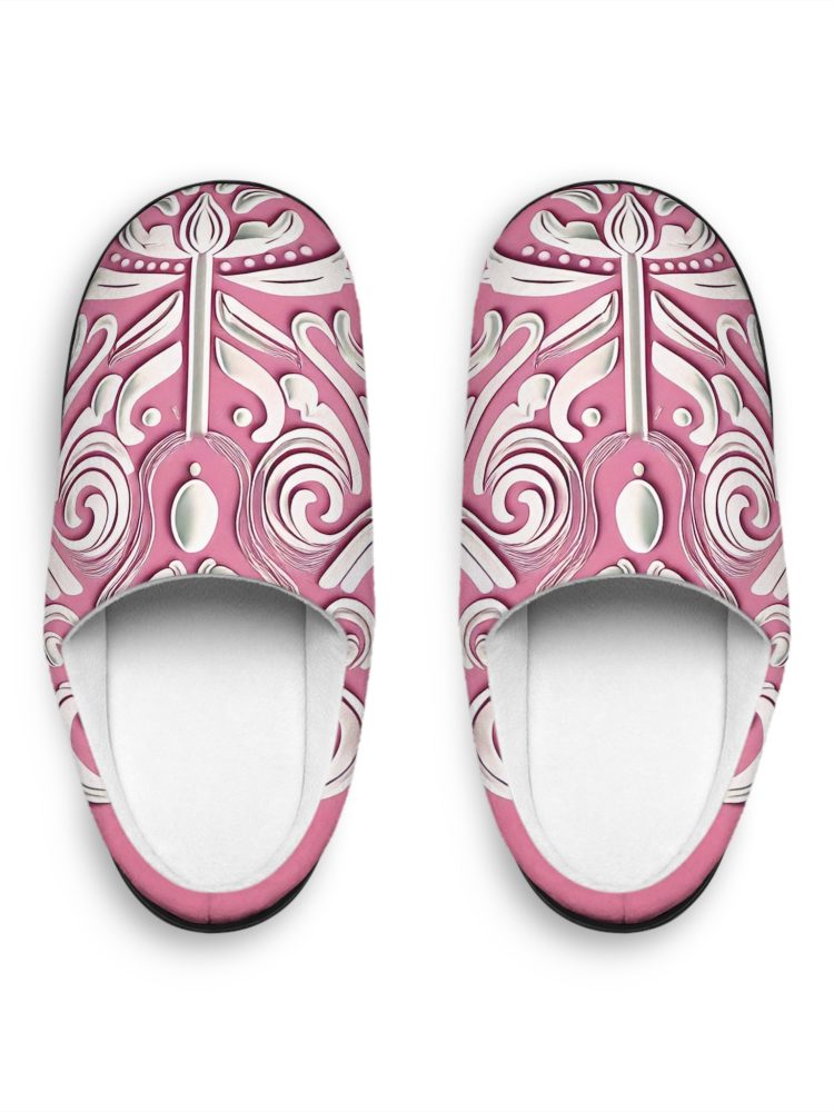 Elegant Floral Women's Indoor Slippers - Cozy Comfort for Home