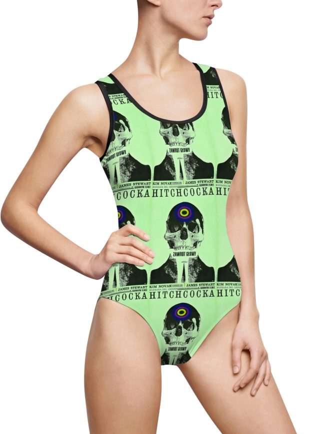 Edgy Skull Print Women's One-Piece Swimsuit, Summer Beachwear, Pool Party, Trendy Swimwear, Unique Gift Idea, Vacation Ready