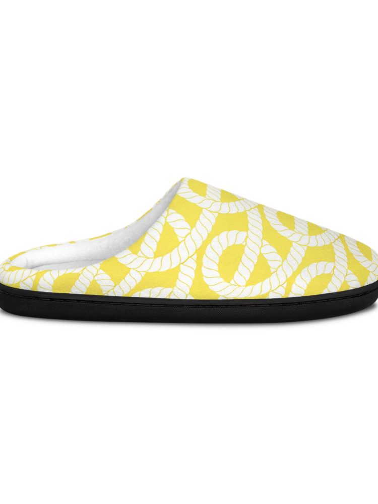 Cozy Yellow Rope Pattern Women's Indoor Slippers