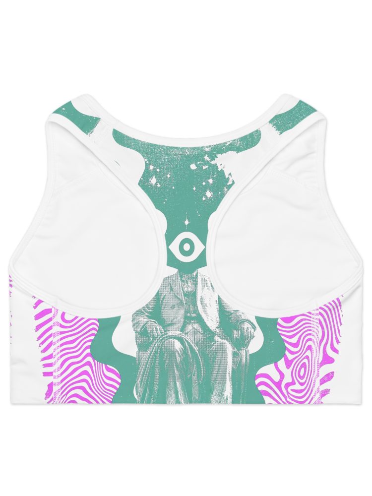 Psychedelic Art Sports Bra, Yoga Top, Bohemian Workout Gear, Unique Athletic Apparel, Gift for Fitness Enthusiasts