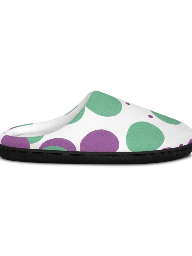 Cozy Women's Indoor Slippers with Colorful Dots - Perfect for Relaxing at Home