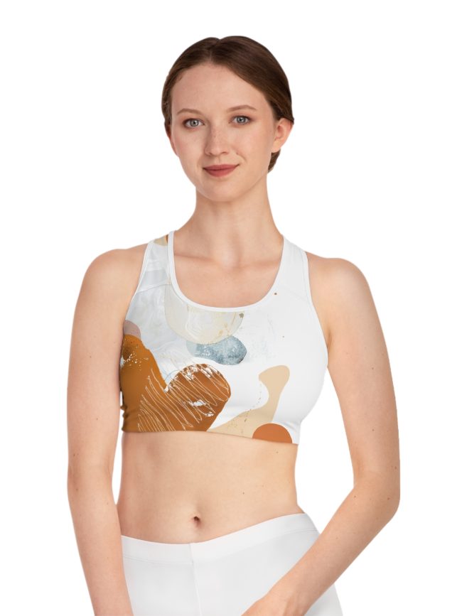 Trendy Abstract Sports Bra for Women, Activewear, Workout Gear, Fitness Apparel, Yoga Top, Gift for Fitness Lovers