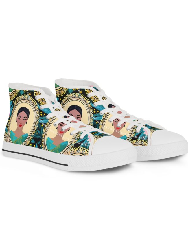Artistic High Top Sneakers, Unique Sneakers, Stylish Footwear, Creative Kicks, Trendy High Tops, Gift for Art Lovers, Perfect for [...]
