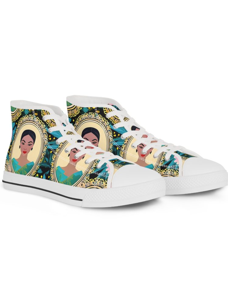 Artistic High Top Sneakers, Unique Sneakers, Stylish Footwear, Creative Kicks, Trendy High Tops, Gift for Art Lovers, Perfect for [...]