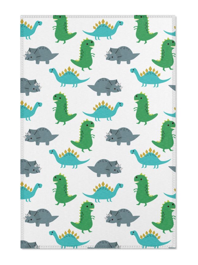 Playful Dinosaur Area Rug, Kids Room Decor, Educational Playground Carpet, Nursery Carpet, Fun Child's Room Flooring
