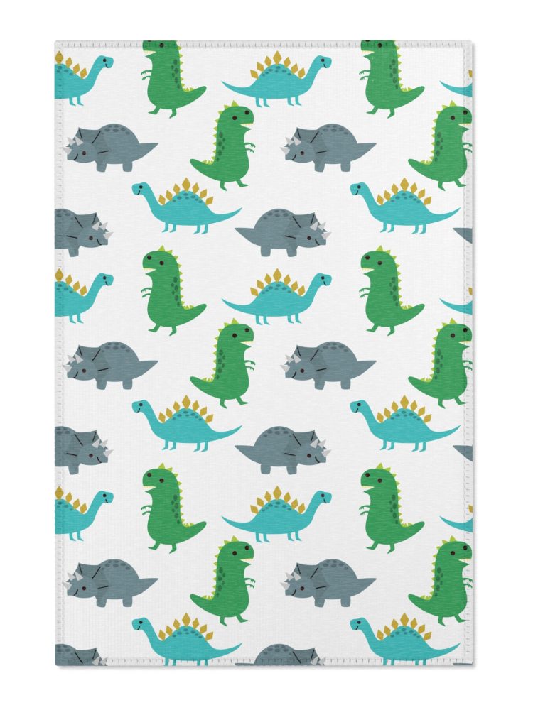 Playful Dinosaur Area Rug, Kids Room Decor, Educational Playground Carpet, Nursery Carpet, Fun Child's Room Flooring