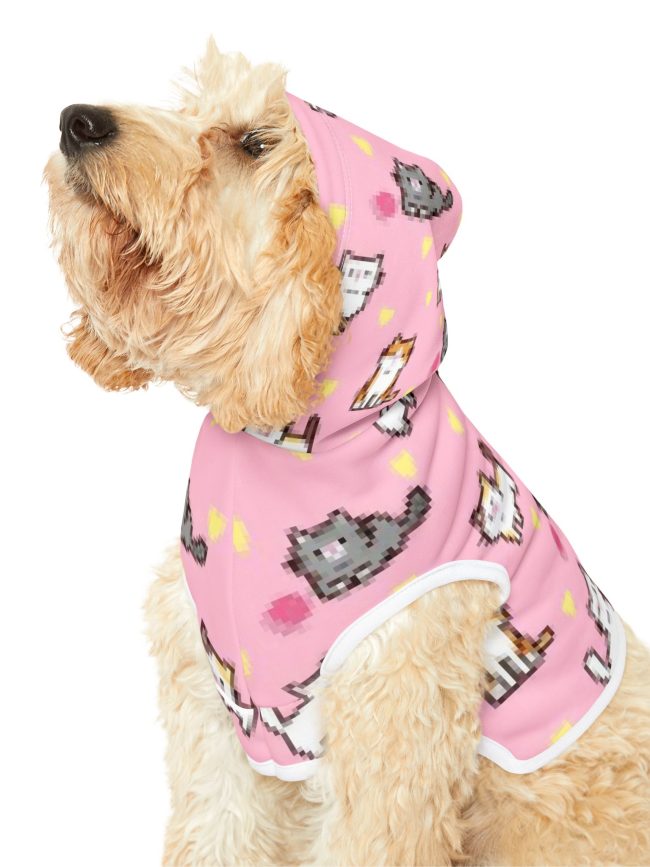 Cute Pixel Cat Pet Hoodie for Cozy Days