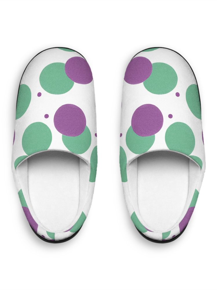 Cozy Women's Indoor Slippers with Colorful Dots - Perfect for Relaxing at Home