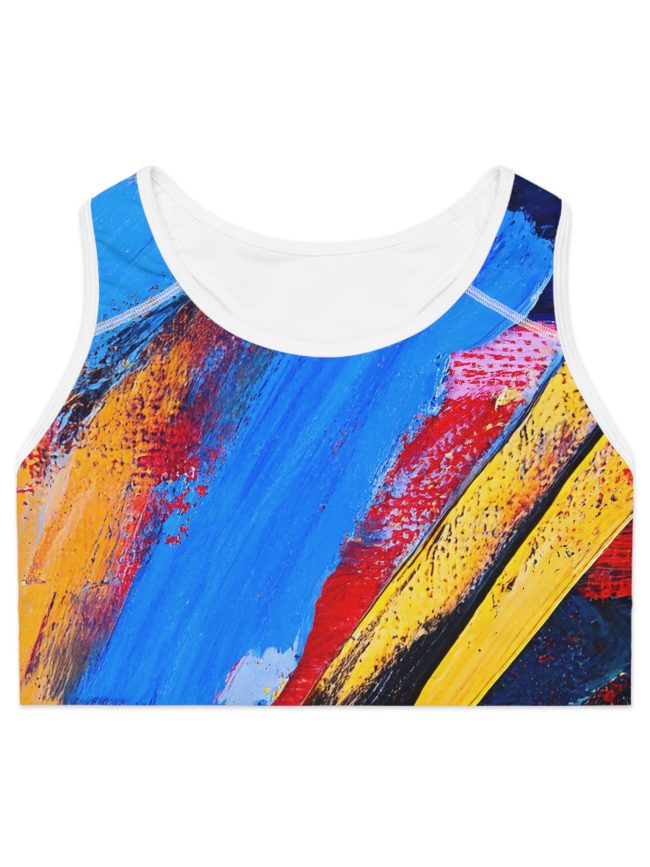 Vibrant Sports Bra, Colorful Workout Top, Activewear for Fitness, Running, Gym, Yoga, Unique Athletic Apparel