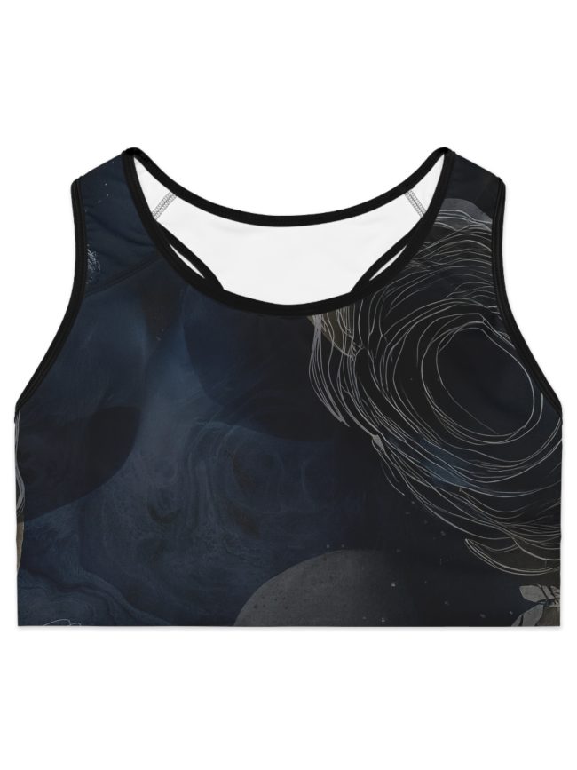 Galactic Sports Bra, Cosmic Workout Top, Activewear for Yoga, Running Bra, Gift for Fitness Lovers, Space Themed Sportswear