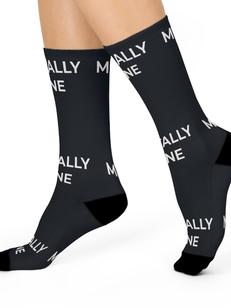 Mentally Gone Cushioned Crew Socks | Funny Gift for Friends, Self-Care Socks, Cozy Loungewear, Quirky Gift, Everyday Wear