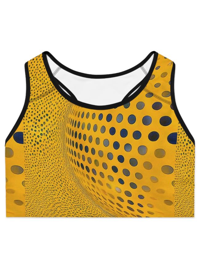 Vibrant Yellow Dot Sports Bra | Perfect for Fitness, Yoga, Dance, Activewear, and Summer Workouts