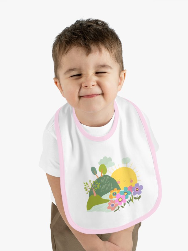 Baby Contrast Trim Jersey Bib
