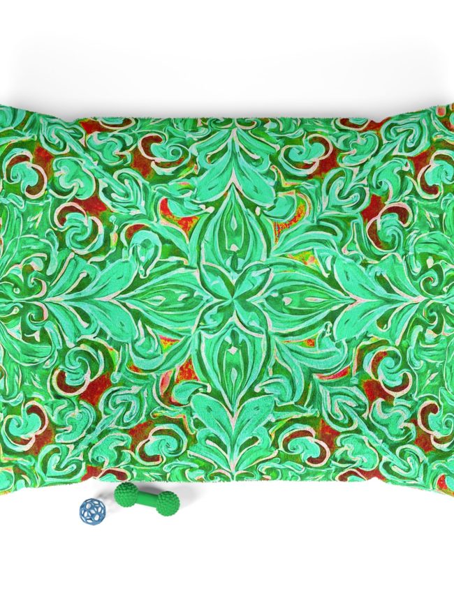 Bohemian Pet Bed with Vibrant Mandala Design - Cozy Dog & Cat Cushion