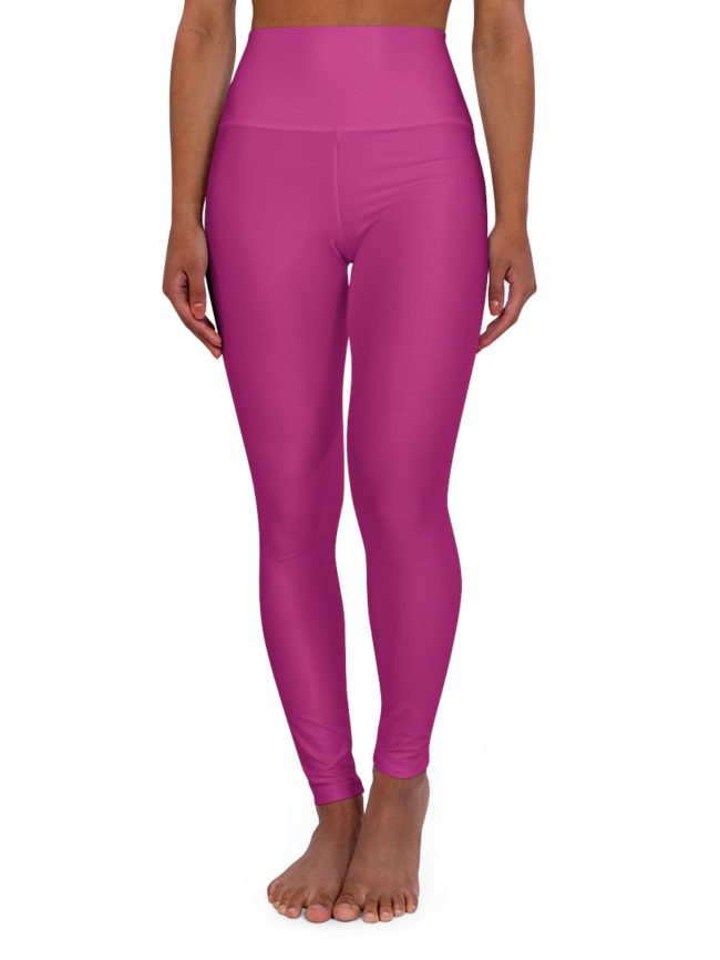 High Waisted Yoga Leggings - Vibrant Pink, Exercise Leggings, Workout Gear, Fitness Fashion, Activewear, Yoga Pants