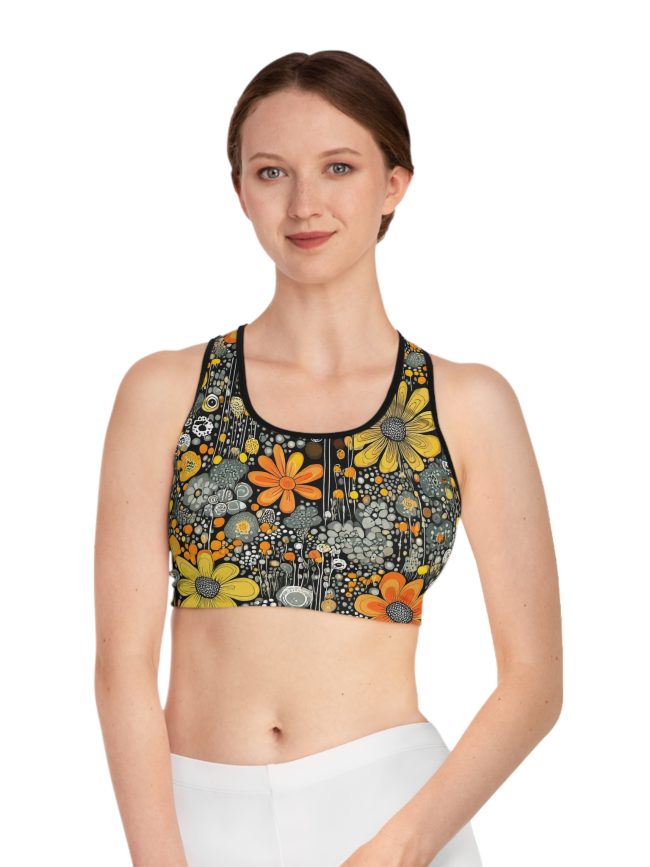 Floral Sports Bra - Workout Gear, Yoga Attire, Activewear, Fitness Apparel, Gift for Her