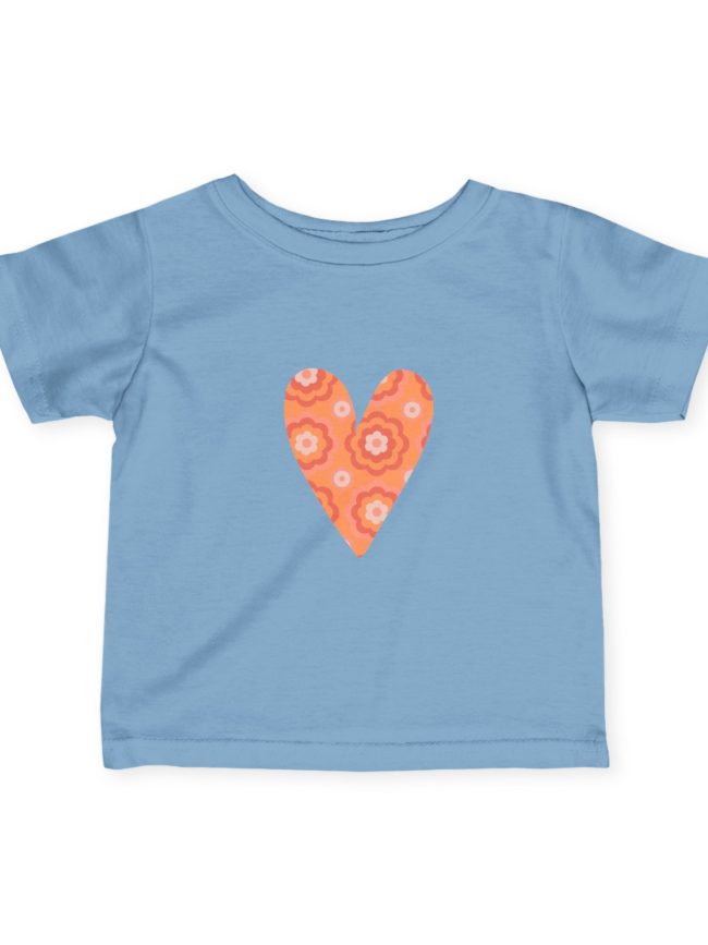 Adorable Floral Heart Infant Tee | Cute Baby Shirt, Baby Gift, Pastel Colors, Toddler Outfit, Everyday Wear, Birthday Gift