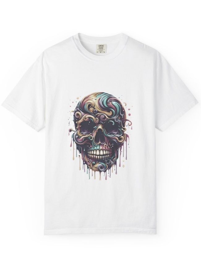 Artistic Skull T-Shirt | Unique Graphic Tee for Music Lovers, Halloween, Gift for Him/Her, Festival Fashion, Trendy Streetwear
